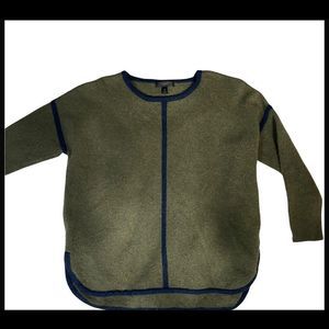 J. Crew small oversized olive green round neck wool sweater